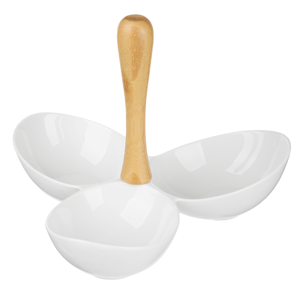 Менажница тм MILLIMI, 22,5х20.5х16см, фарфор, бамбук, арт.№ 816-279