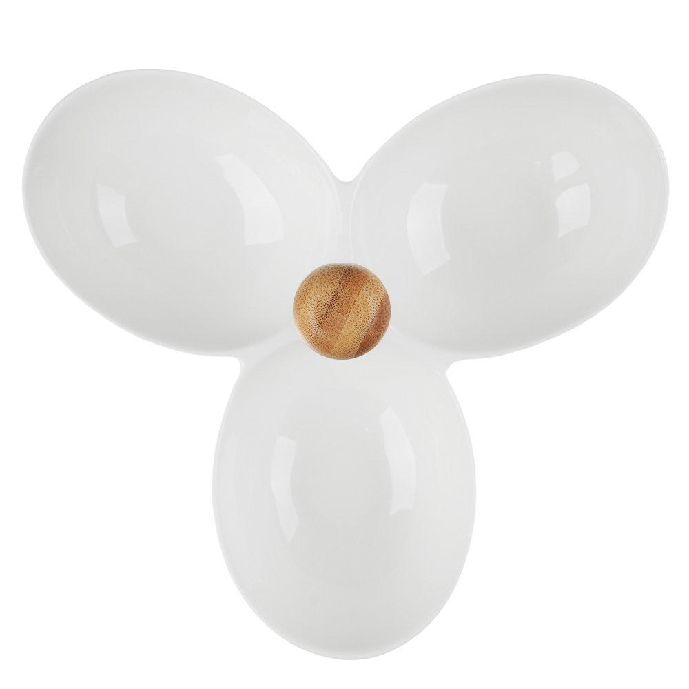 Менажница тм MILLIMI, 22,5х20.5х16см, фарфор, бамбук, арт.№ 816-279