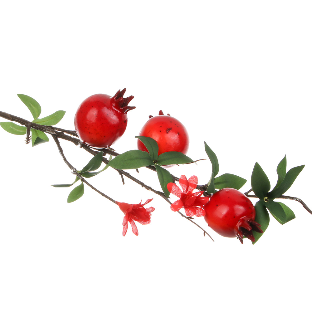 Ветка декоративная тм LADECOR "Фрукты" арт 1, 60 см, пенопласт, текстиль, 3 вида, арт.№ 409-191