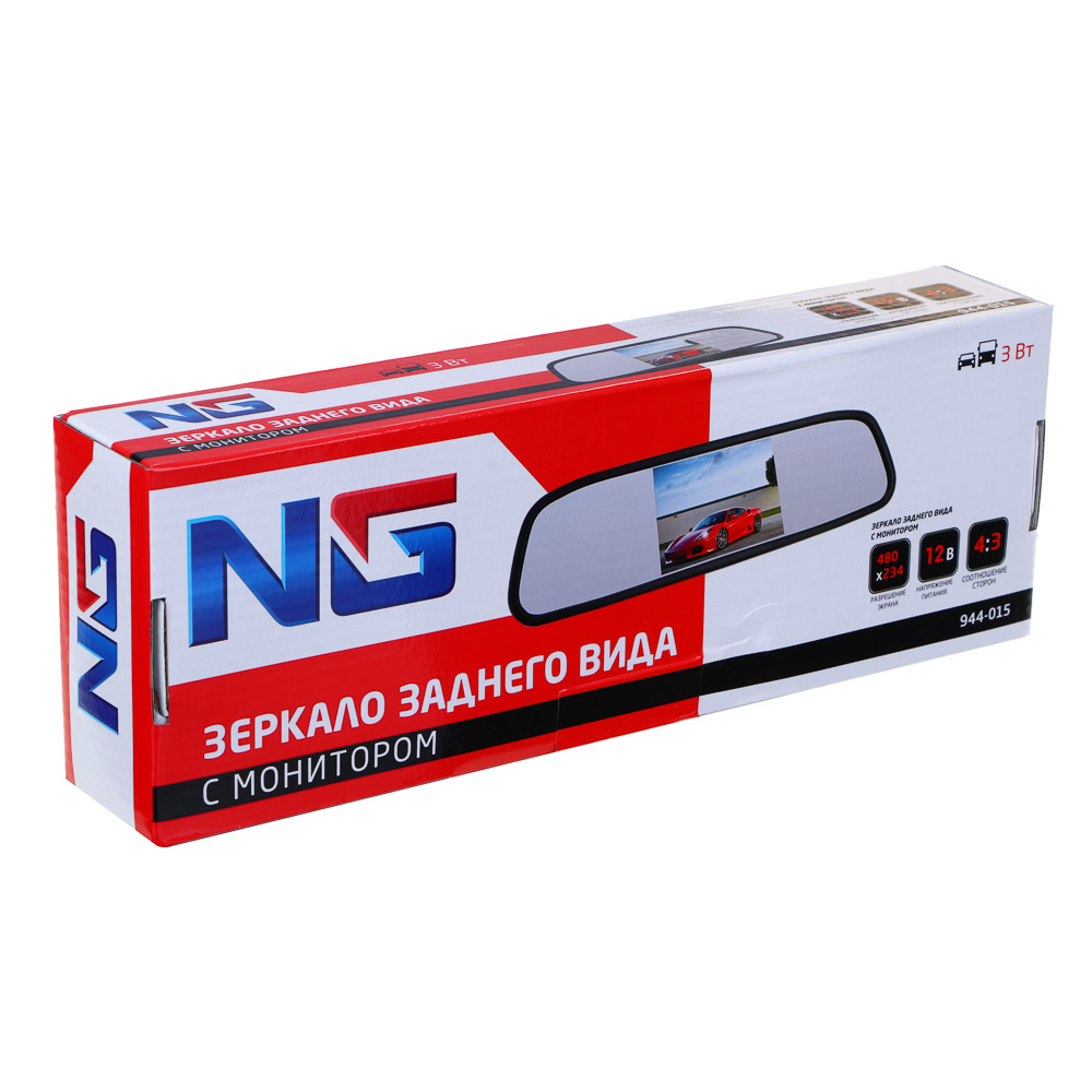 NG Зеркало заднего вида с монитором 4,3 дюймов, 420ТВ,TFT экран, арт.№ 944-015