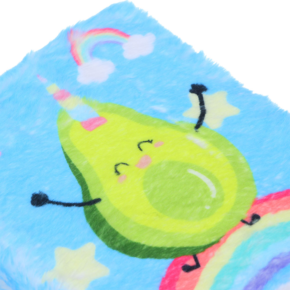 Записная книжка А5, 21х15см, 80 листов, "Авокадо", флис с цветной печатью, 4 дизайна, арт.№ 557-067