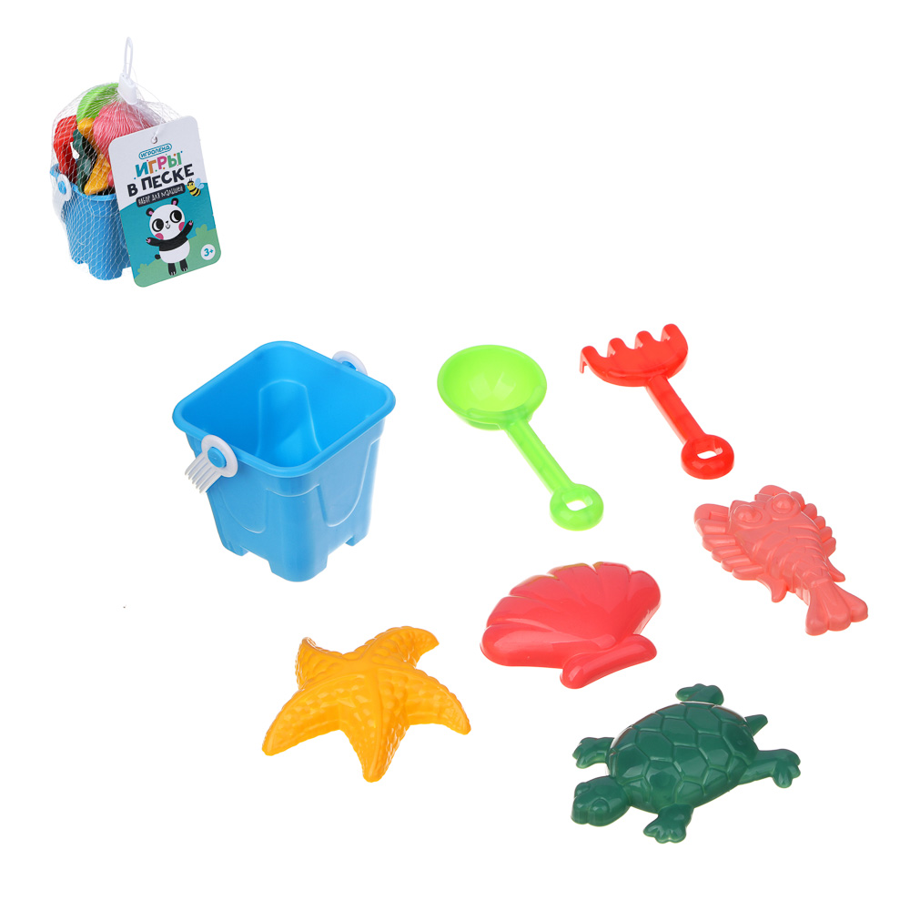 ИГРОЛЕНД Набор садовых инструментов "Игры в песке" 7 предметов, РР, 13х8х5см, 4 дизайна, арт.№ 187-023