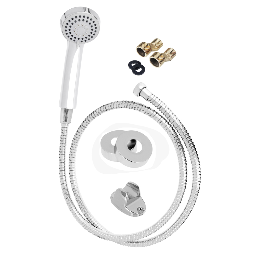 RAIN Смеситель для ванны Уран, прямой излив 35см, керам. кран-буксы 1/2, душ. набор, латунь, хром, арт.№ 561-311