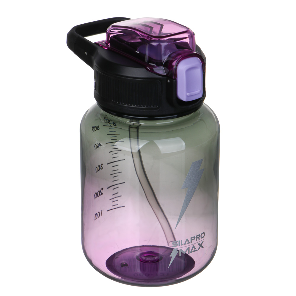 SILAPRO Max Бутылка для воды, 16х9см, 630мл, фиолетовый, PC, PP, ABS, силикон, арт.№ 088-121