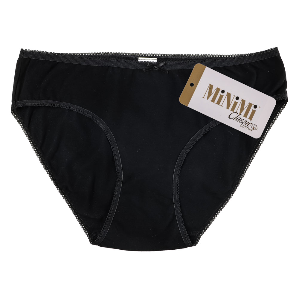 MINIMI Basic Трусы-слипы женские, р-р: 46, 95% хлопок, 5% эластан, черные, BO221, арт.№ 331-211