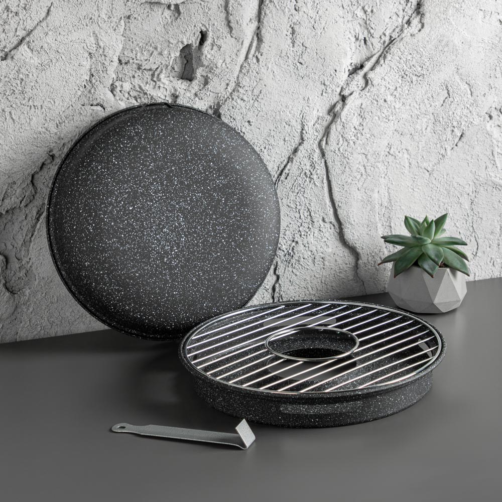 SATOSHI Сковорода гриль-газ 33см, , угл.сталь, антипригарное покрытие, арт.№ 846-004