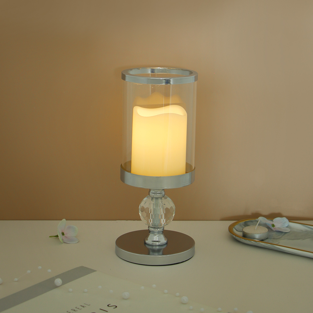 Светильник LED в форме подсвечника со свечой, 11x11x25,8 см, 2xАА, арт.№ 695-175