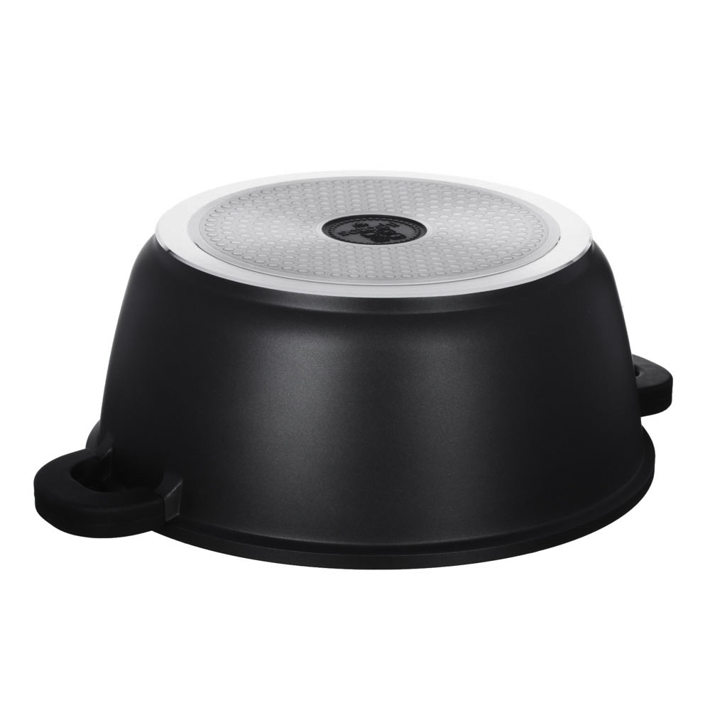 Кастрюля с крышкой 6,3 л, d28х12,5 см SATOSHI Лион, антипригарное покрытие мрамор, силиконовые протекторы ручек, индукция, арт.№ 846-407