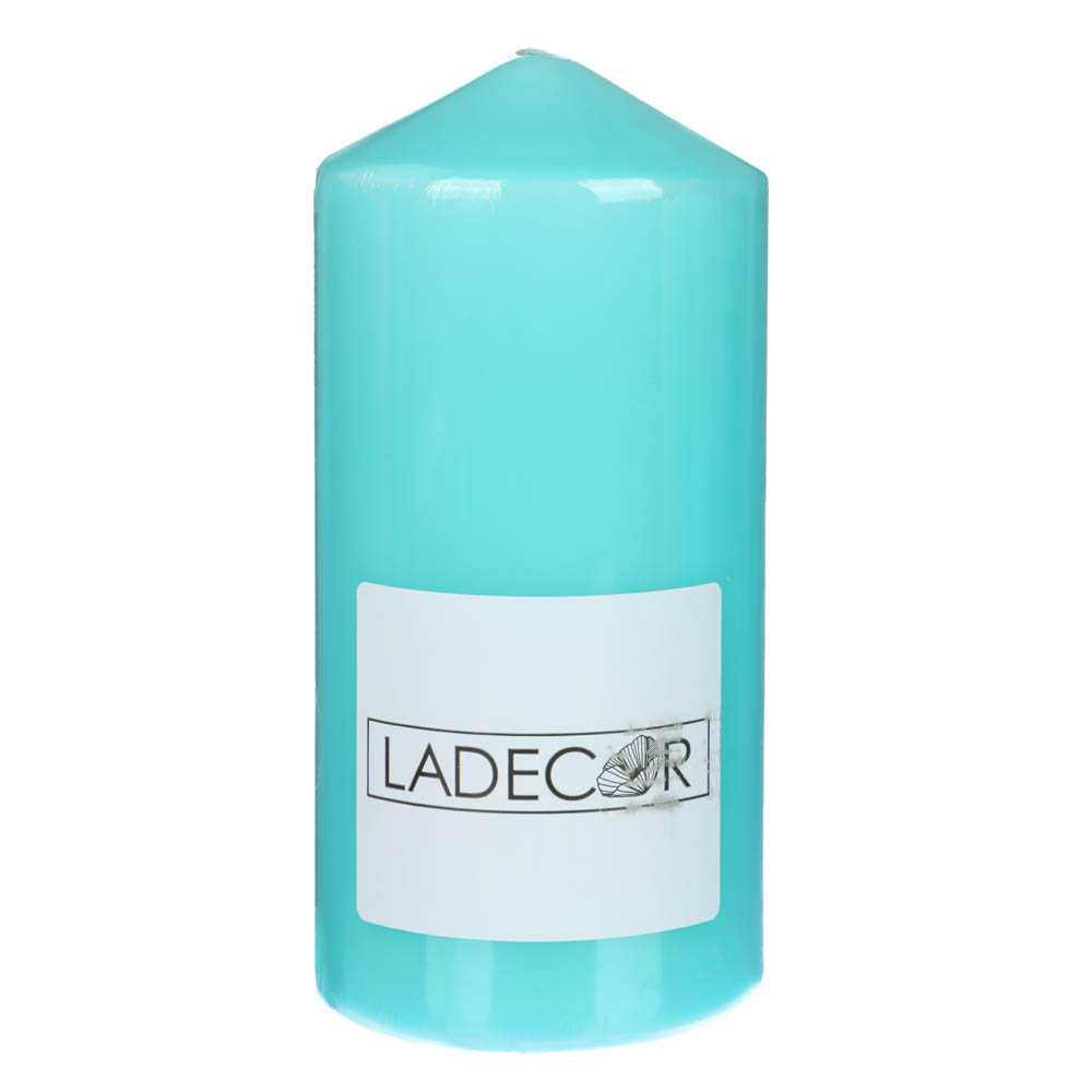 LADECOR Нежность, Свеча столбик, цвет тиффани, 2 цвета (1/3), 6,8x15 см, арт.№ 508-817