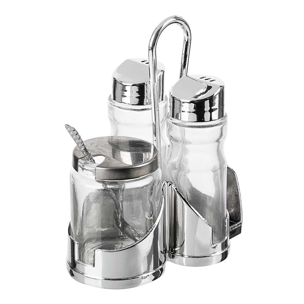 Набор для соли, перца и горчицы с салфетницей "Комфорт", h13см, арт.№ 828-145