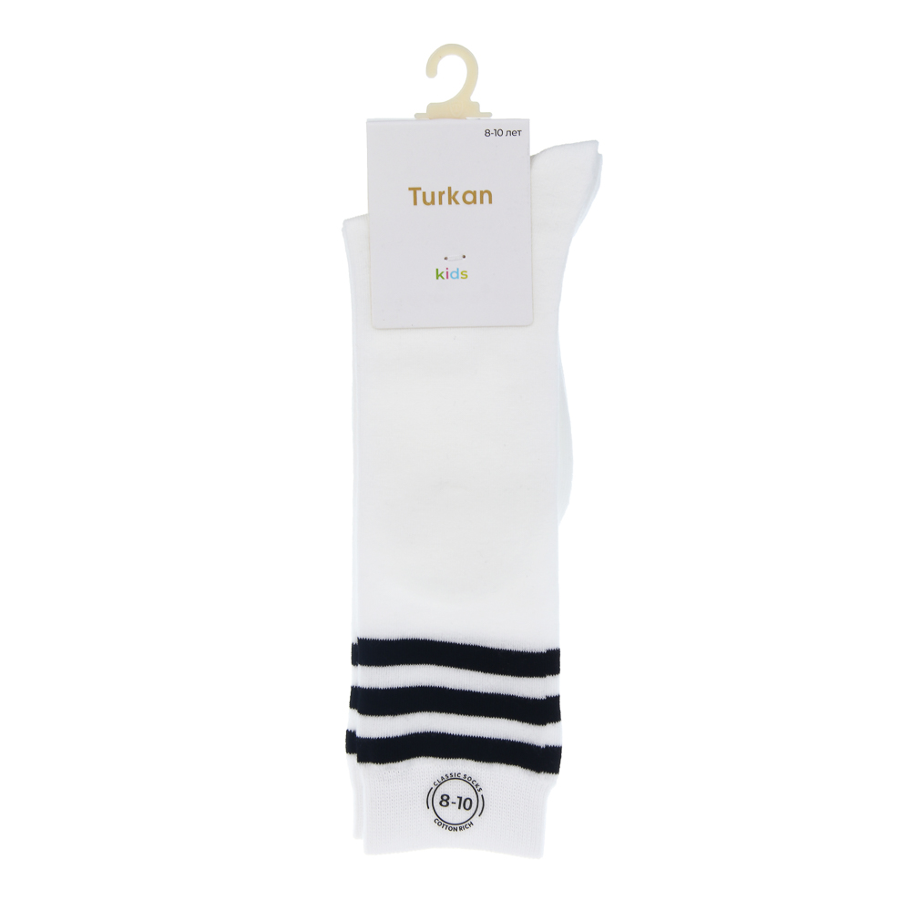 Гольфы в полоску, тм Turkan, 90% хлопок, 8% п/а, 2% лайкра, размер 8-10 лет (18-20), разноцветные, арт.№ 019-628