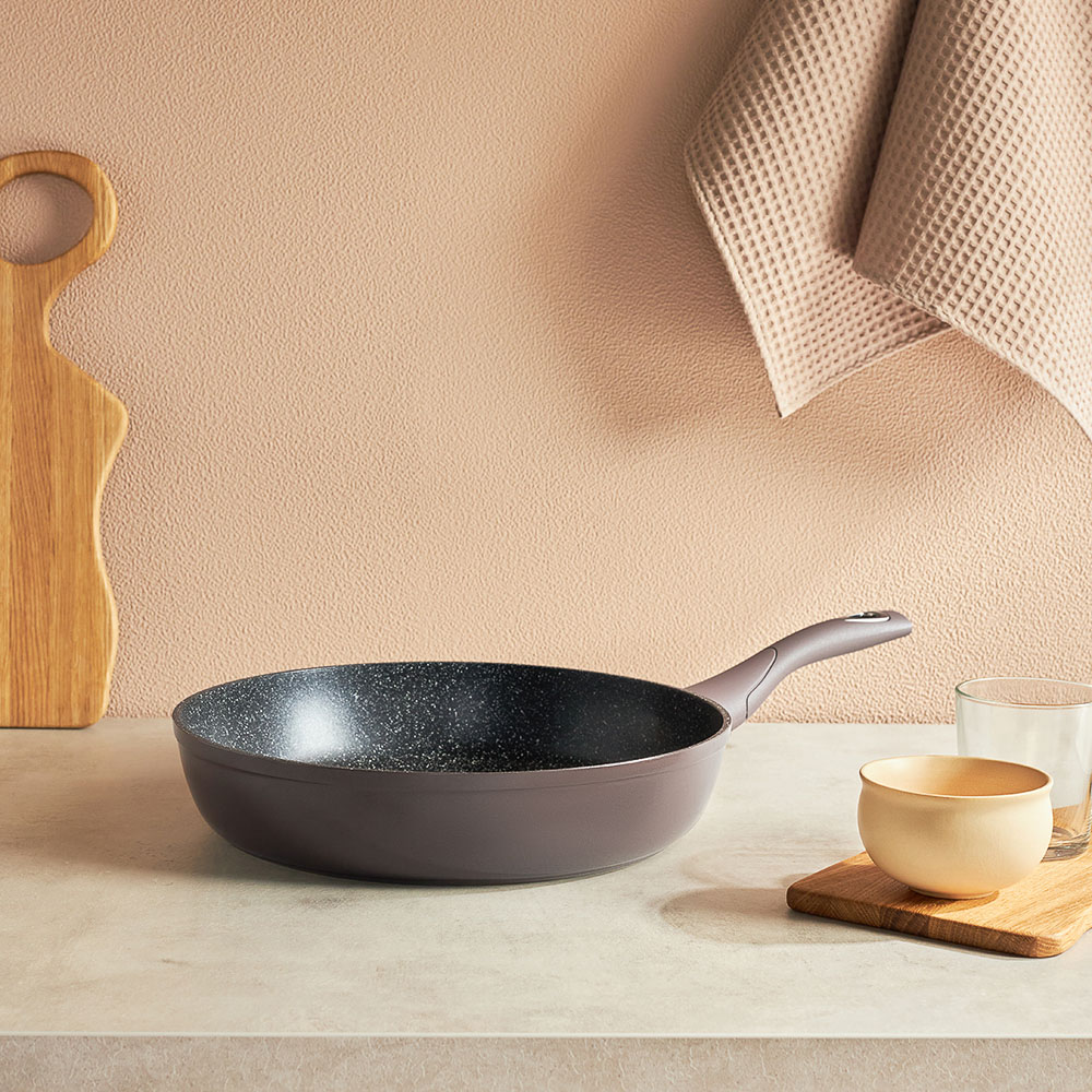 SATOSHI Валькур Сковорода литая d=30см, антипригарное покрытие мрамор, индукция, арт.№ 846-478