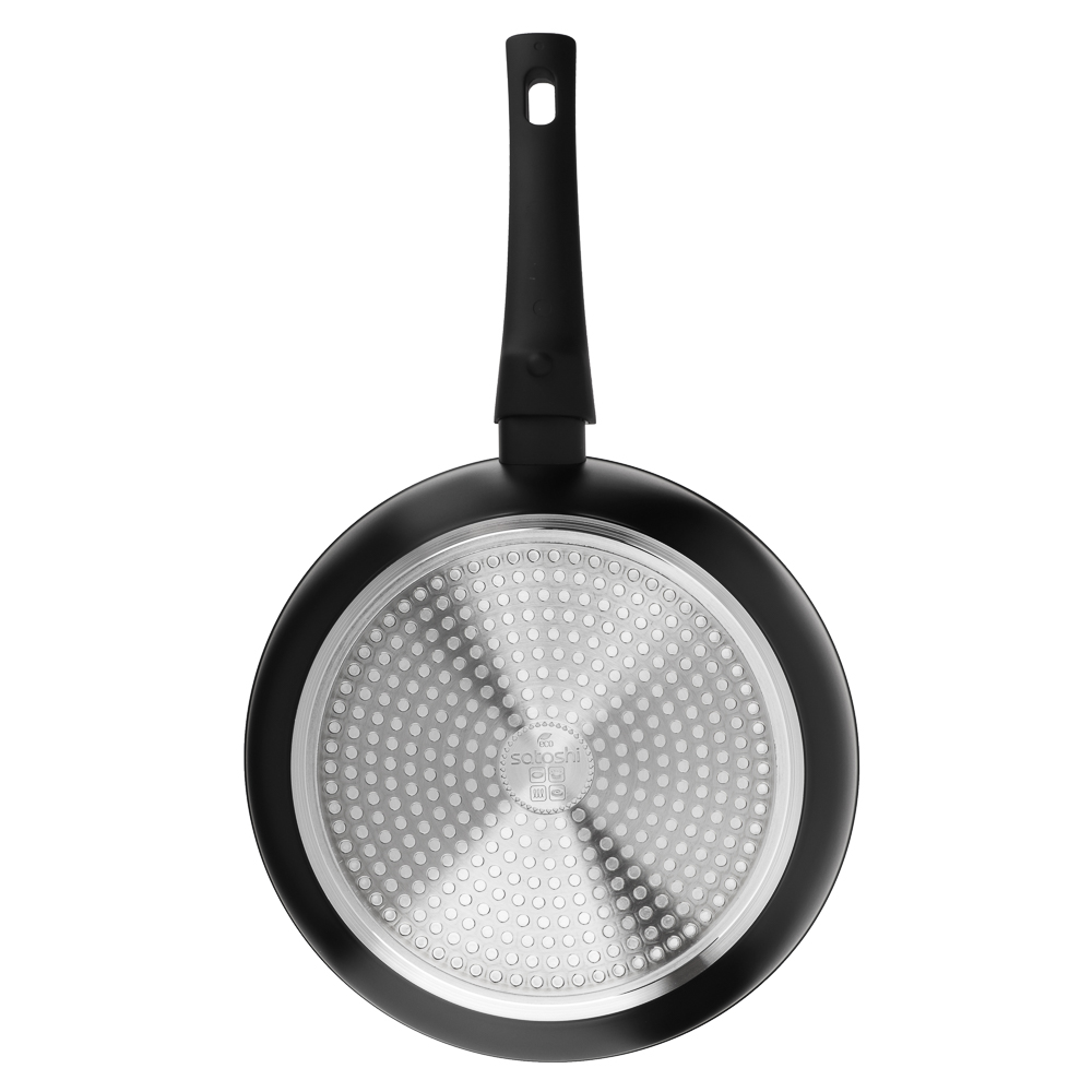 SATOSHI Оникс Сковорода глубокая литая d26см, антипригарное покрытие "мрамор", съемная ручка, индукц, арт.№ 846-318