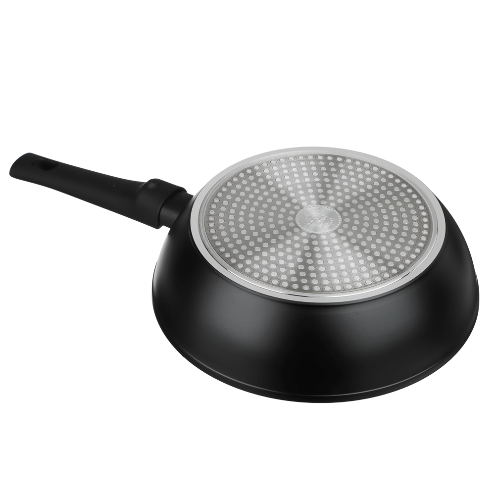 SATOSHI Оникс Сковорода глубокая литая d26см, антипригарное покрытие "мрамор", съемная ручка, индукц, арт.№ 846-318