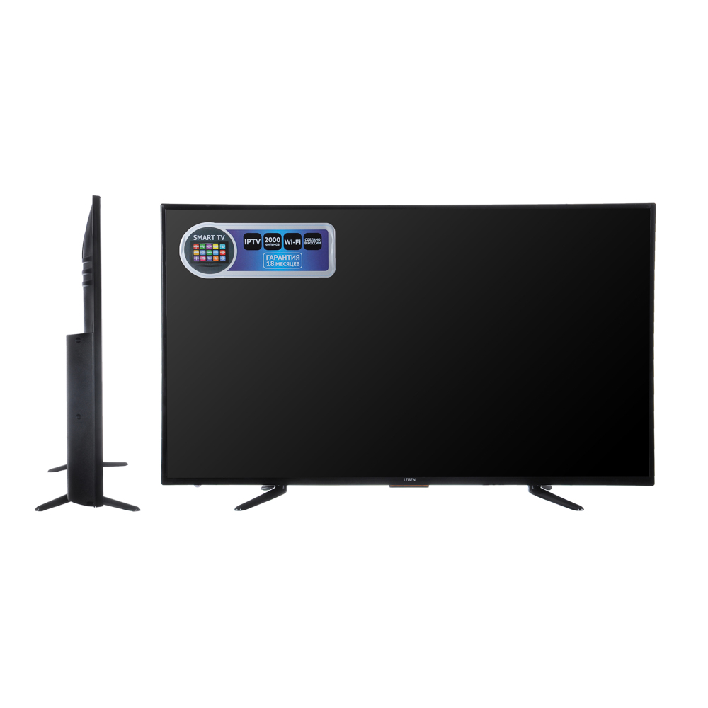 LEBEN ЖК-телевизор, диагональ 43" (109см), FHD Smart модель LE-LED43FS282T2, арт.№ 282-100