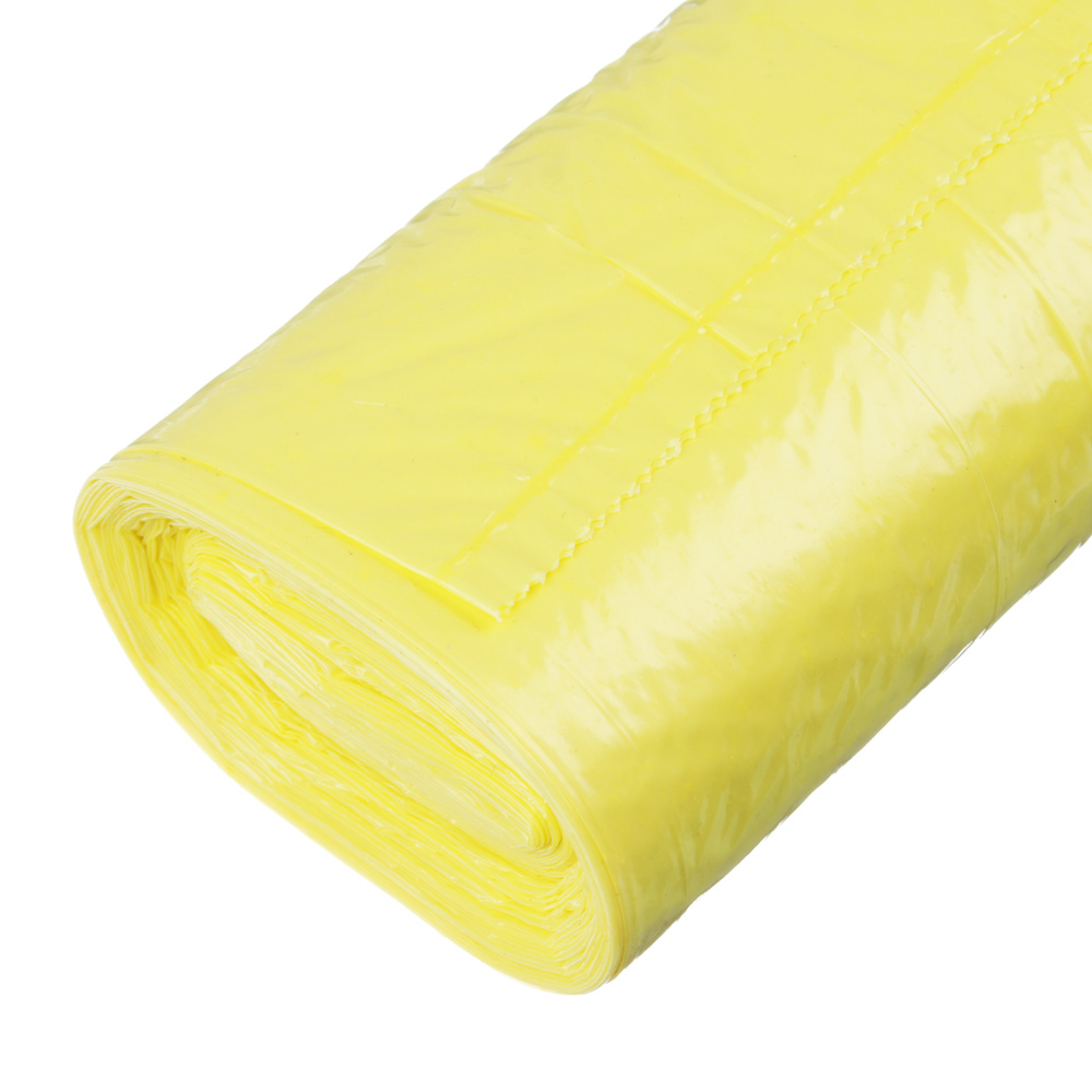 GRIFON Мешки для мусора, 30 л., 15 шт. с завязками, прочные ПВД, 4 цвета, рулон, арт.№ 449-040