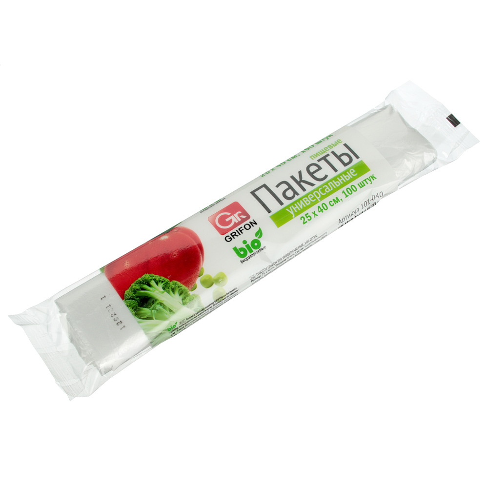 Пакеты универсальные тм GRIFON, 25х40см, 5л, 8мкм, 100шт, арт.№ 438-039