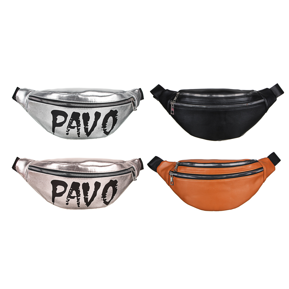 PAVO Сумка поясная, ПУ, сплав, пластик, 34х13см/32х14см, 2 дизайна, арт.№ 326-072