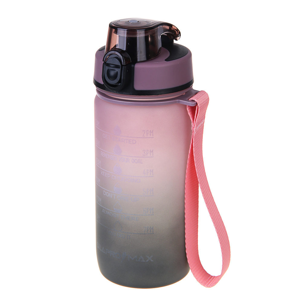 SILAPRO MAX Бутылка спортивная с замком, ULTIMATE GREY -ELDERBERRY, 550мл, РС, арт.№ 088-074