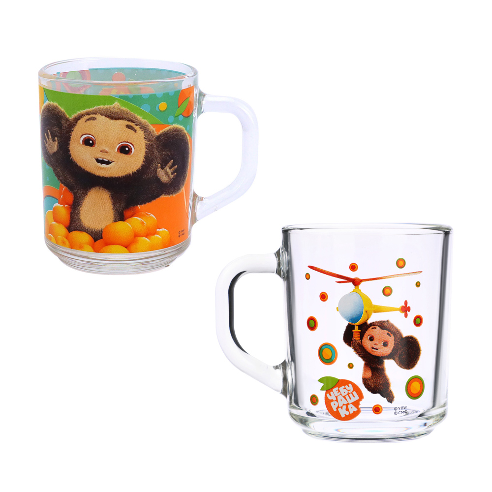 Кружка "Чебурашка" 230мл, стекло, арт.№ 829-211
