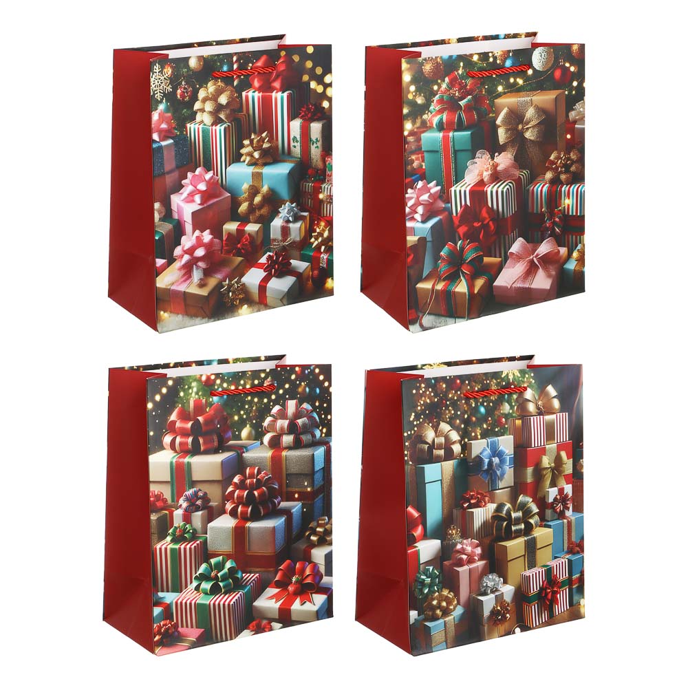 Пакет подарочный тм СНОУ БУМ 18x23x10см, бумага, 4 дизайна, арт.1, арт.№ 507-430