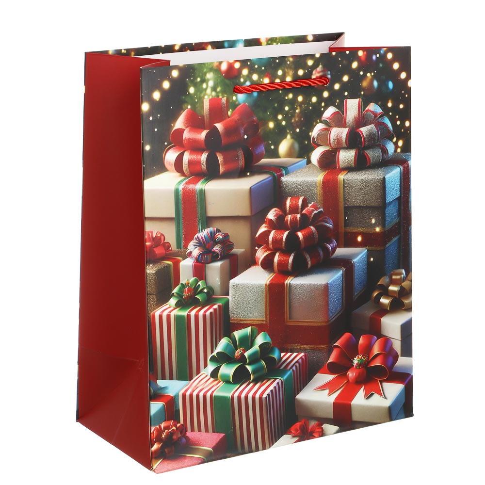 Пакет подарочный тм СНОУ БУМ 18x23x10см, бумага, 4 дизайна, арт.1, арт.№ 507-430