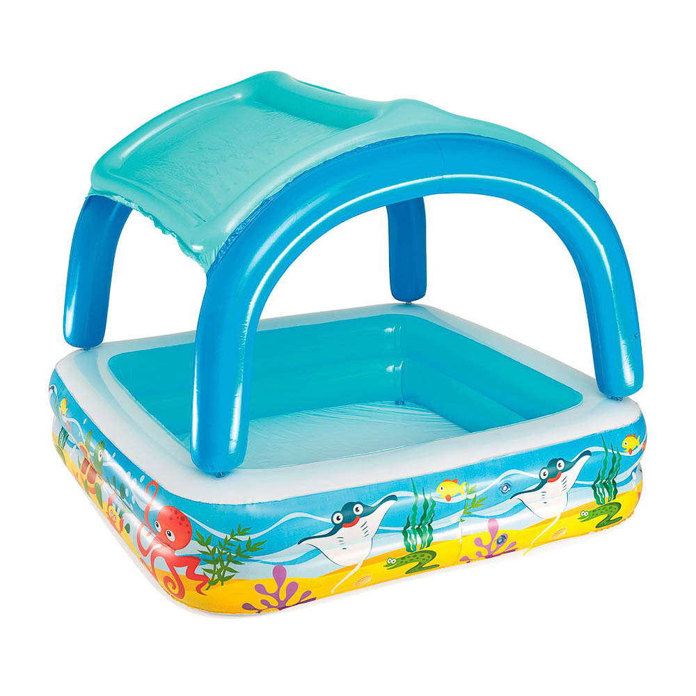 BESTWAY Игровой бассейн с солнцезащитным тентом BEACH BUDDY, от 2 лет, 140х140х114см, 52192, арт.№ 013-015