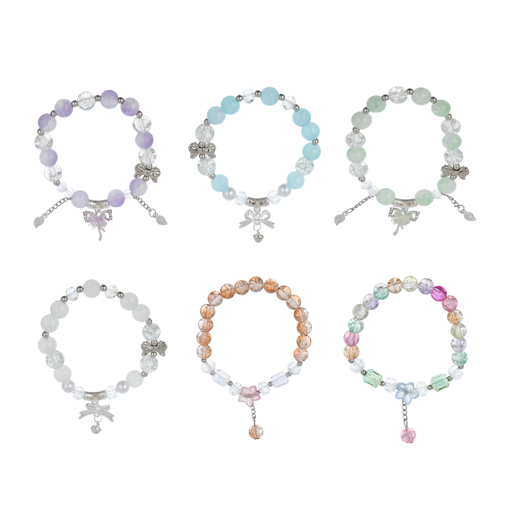 ЮНИLOOK Браслет с декором, d7см, d бусин 1см, 6 цветов, стекло, #4, арт.№ 316-381