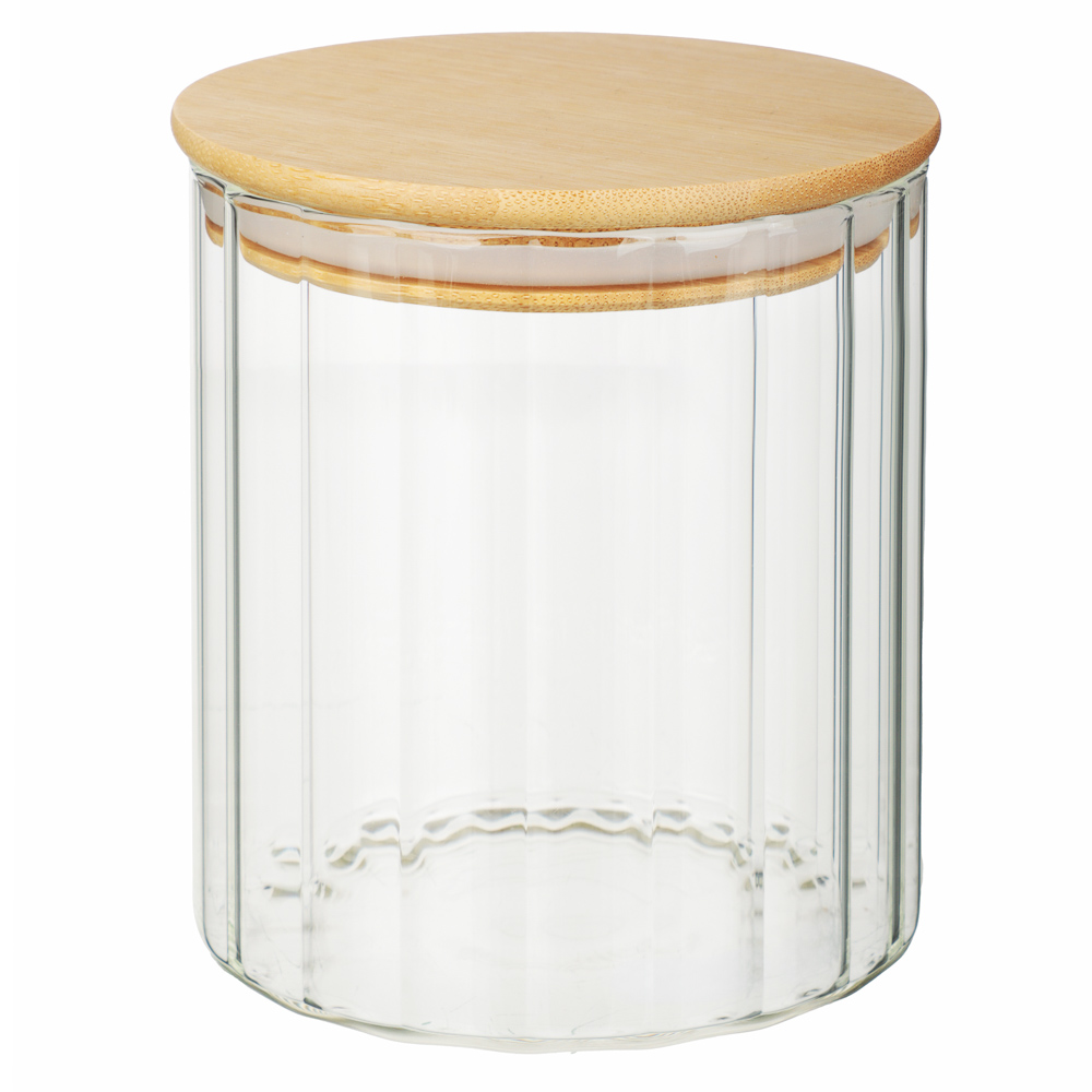 VETTA ЭКО Грани Банка для хранения 700мл, 11х10см, стекло, бамбук, арт.№ 828-320