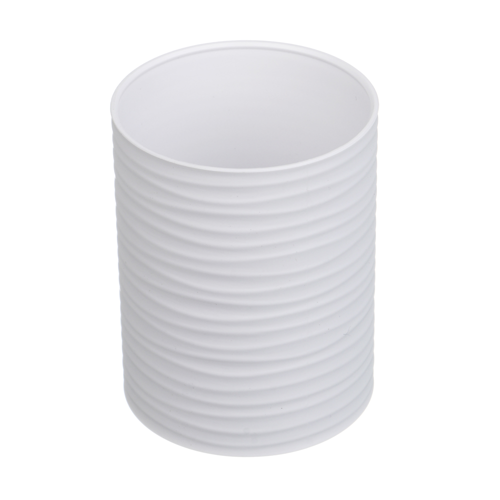 Стакан для ванной комнаты тм VETTA Тренто, пластик, PP, белый, 7,5х7,5х10см, арт.№ 463-580