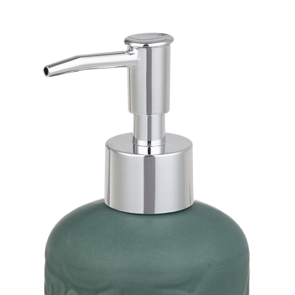 VETTA Дозатор для жидкого мыла, керамика, 17x7,5x7,5 см, листья, хаки, арт.№ 478-174