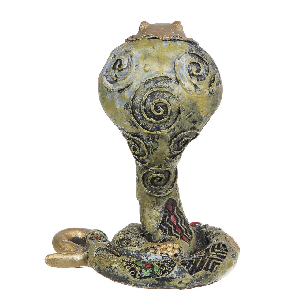 СНОУ БУМ Сувенир "Кобра" в этническом стиле, 8х6х10,5 см, полистоун, стразы, золото, арт.№ 398-813