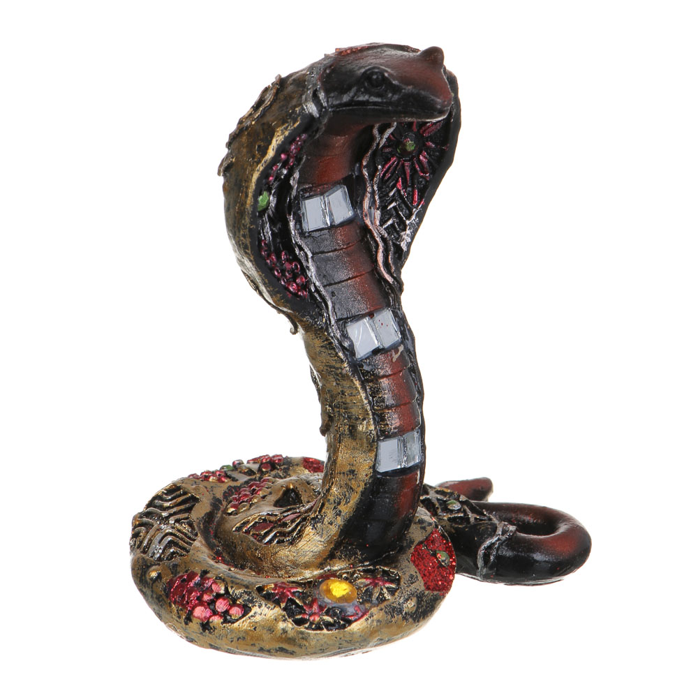 СНОУ БУМ Сувенир "Кобра" в этническом стиле, 8х6х10,5 см, полистоун, стразы, цвет венге, арт.№ 398-814