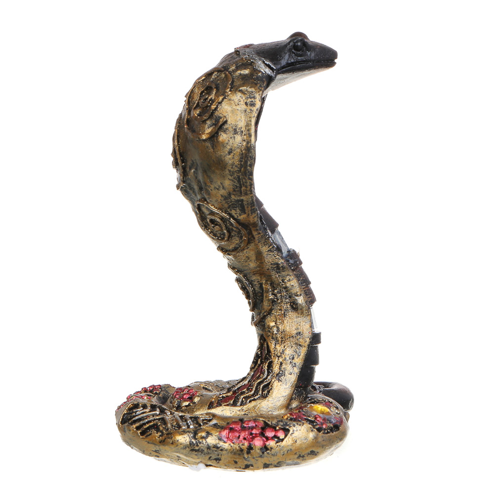 СНОУ БУМ Сувенир "Кобра" в этническом стиле, 8х6х10,5 см, полистоун, стразы, цвет венге, арт.№ 398-814