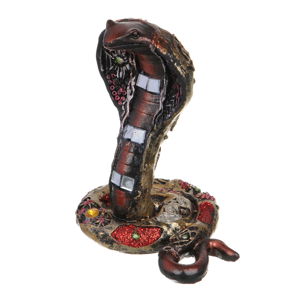СНОУ БУМ Сувенир "Кобра" в этническом стиле, 8х6х10,5 см, полистоун, стразы, цвет венге, арт.№ 398-814