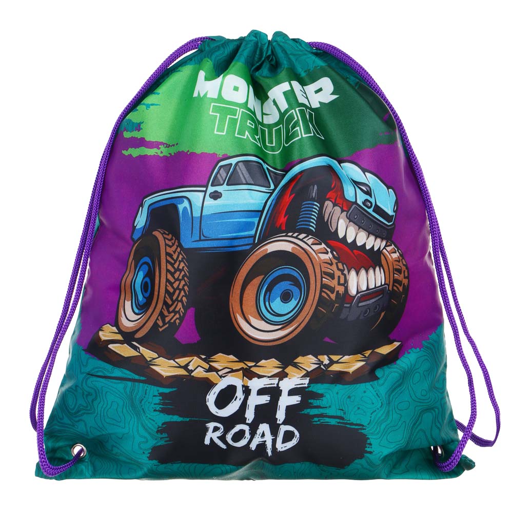 МОНСТР ТРАК мешок для сменной обуви на завязках, 34,8x41,5см, полиэстер, арт.№ 233-103