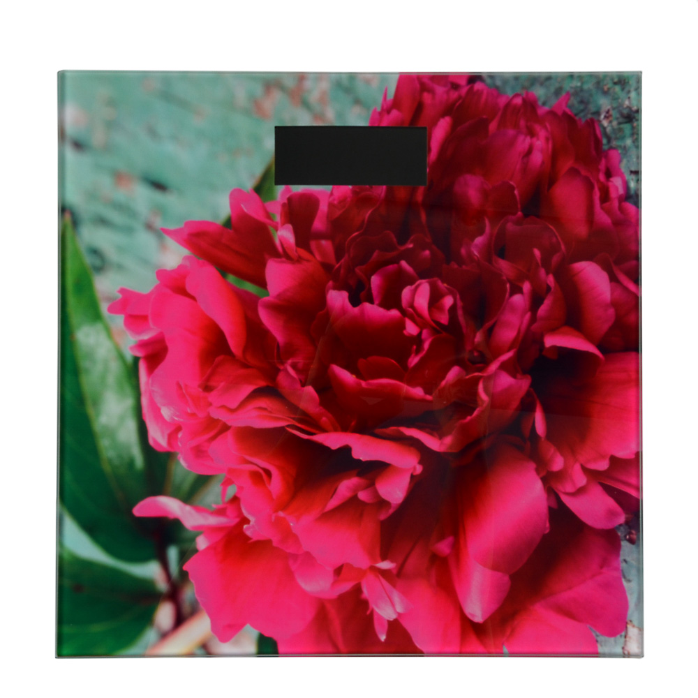 Весы напольные электронные "Цветы", ЖК-дисплей, макс. нагр.до 180кг, 28х28х0,5см, арт.№ 487-042