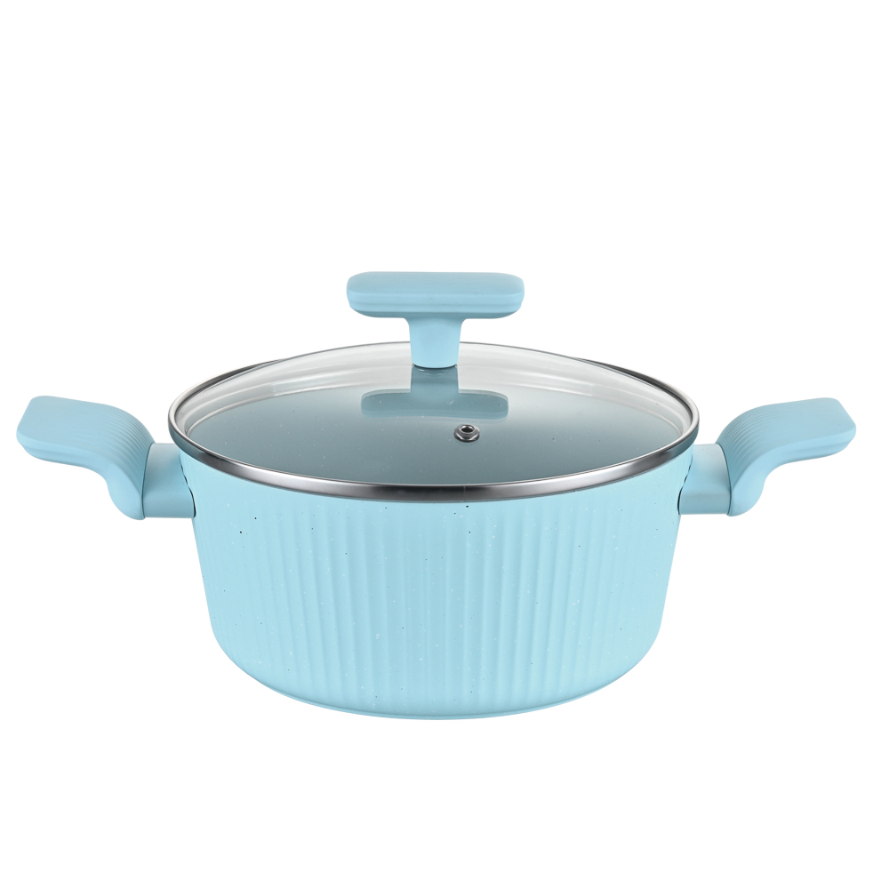 Кастрюля тм SATOSHI Орра, 2,3л, d20см, с крышкой, антипригарное покрытие мрамор, индукция, 2 цвета, арт.№ 846-787