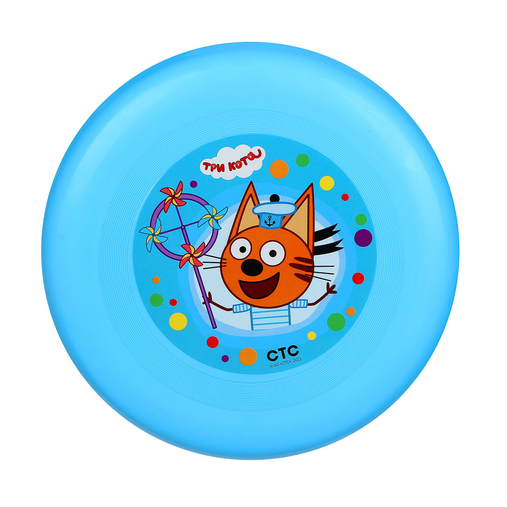 ИГРОЛЕНД Летающая тарелка "Три кота", 19-20см, пластик, 2 цвета, арт.№ 900-019