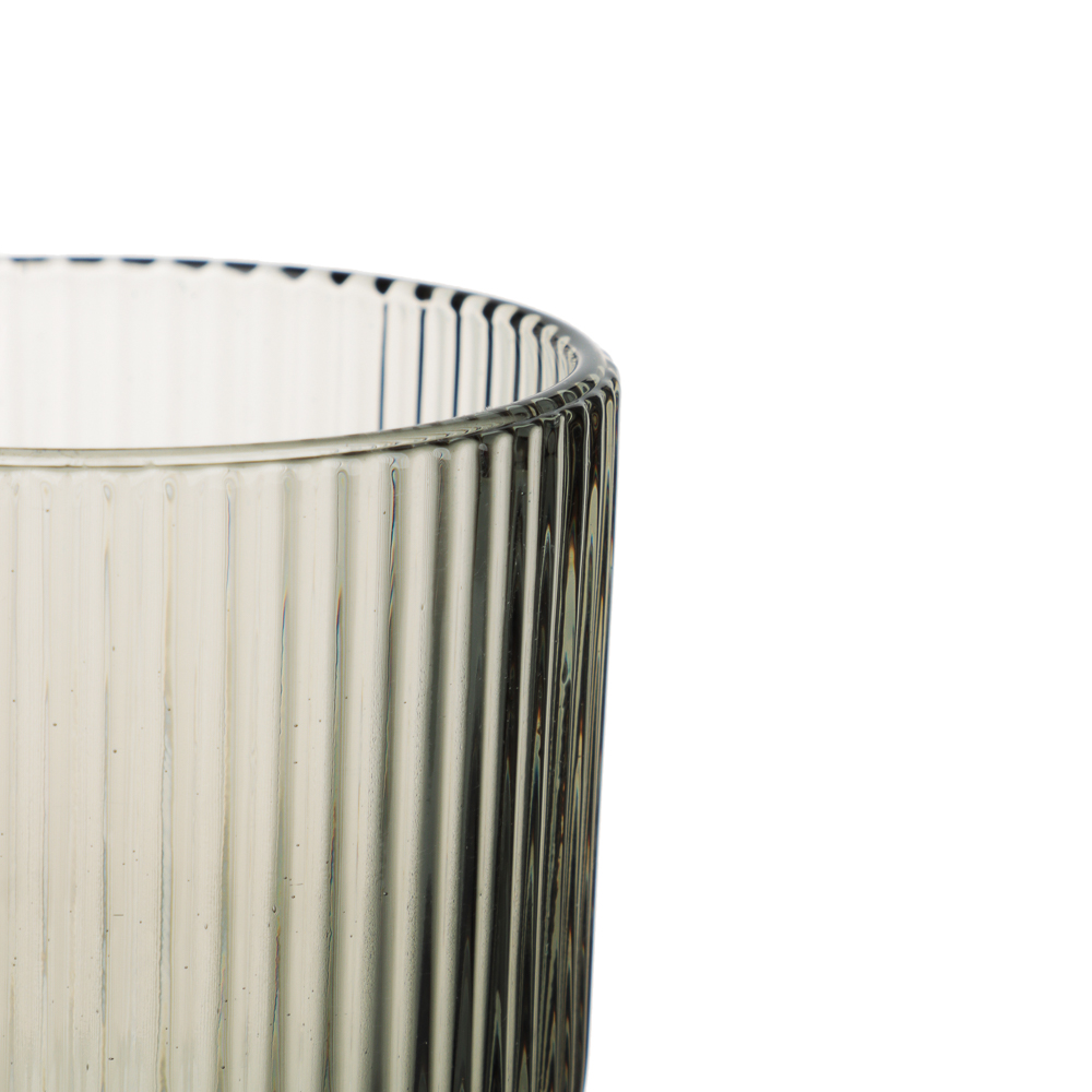 MILLIMI Бокал для вина Грея, 240мл, стекло, серый, рифленый, арт.№ 878-627