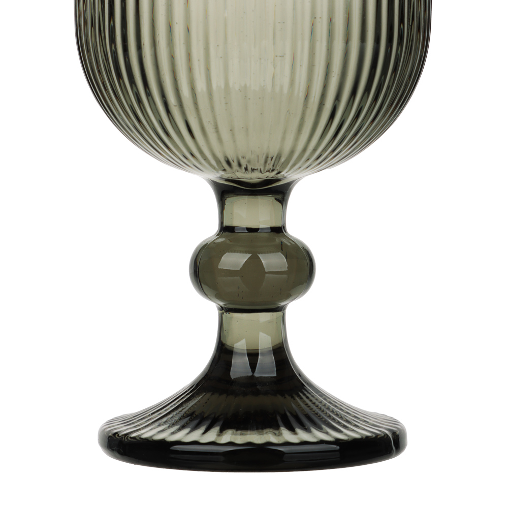 MILLIMI Бокал для вина Грея, 240мл, стекло, серый, рифленый, арт.№ 878-627