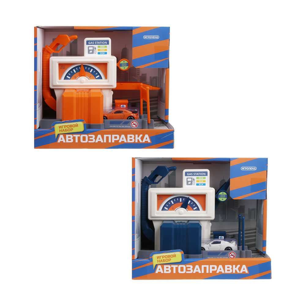 Игровой набор "Автозаправка" с запуском, 1 машинка, пластик, тм ИГРОЛЕНД, арт.№ 276-211