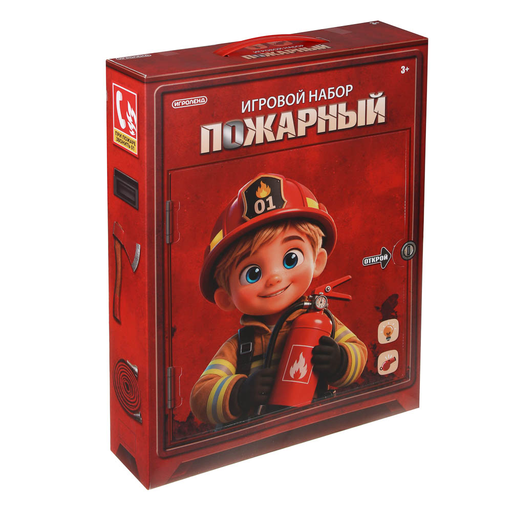 Игровой набор "Профессии", пожарный, свет, 2хАА, ABS, PP, тм ИГРОЛЕНД, арт.№ 276-212