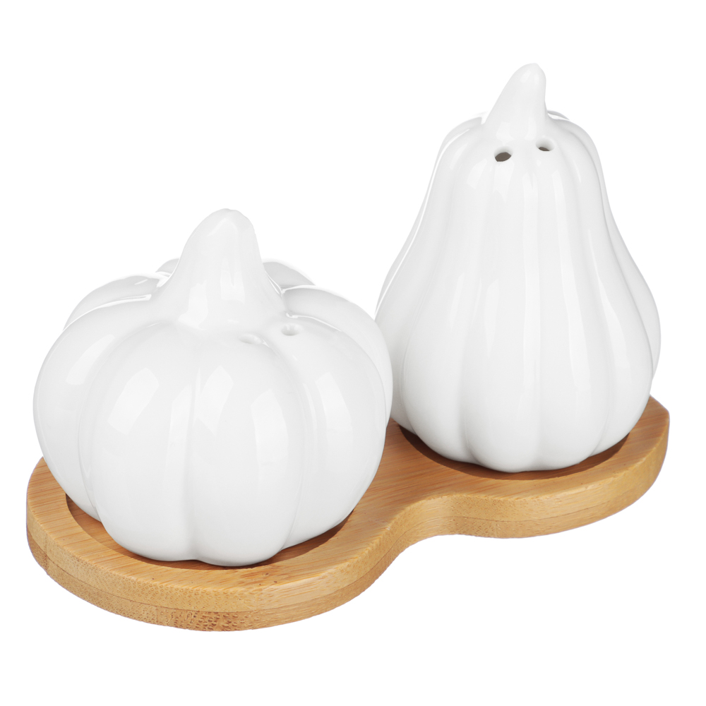 Набор для специй Тыквы тм MILLIMI, 80мл + 70мл, фарфор, бамбук, арт.№ 816-281