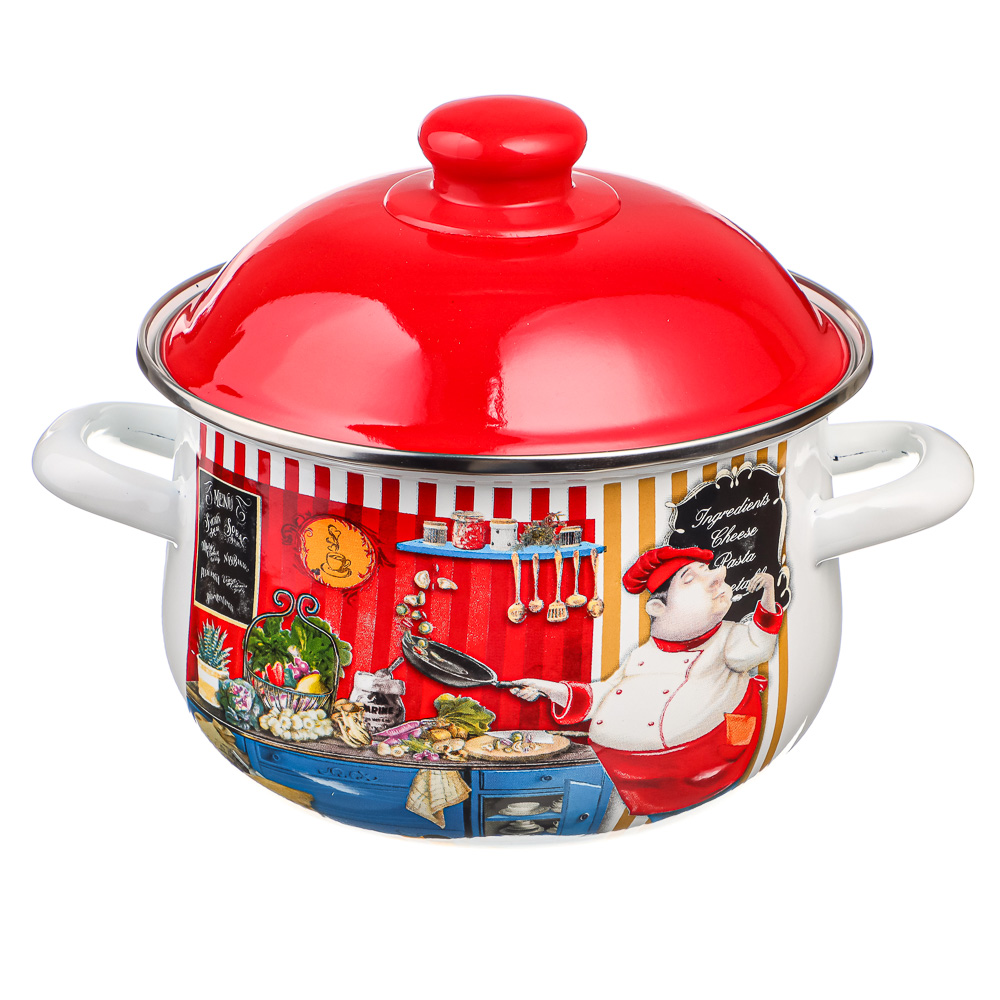 VETTA Повар Кастрюля эмалированная, 18см, 2,0л, индукция, арт.№ 894-439