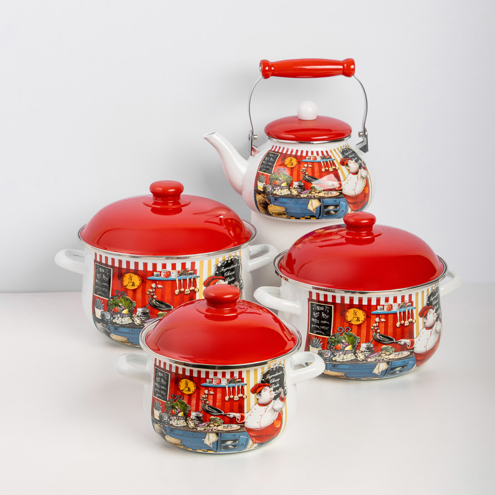 VETTA Повар Кастрюля эмалированная, 18см, 2,0л, индукция, арт.№ 894-439