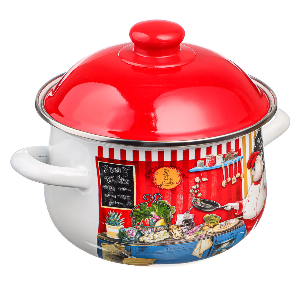 VETTA Повар Кастрюля эмалированная, 18см, 2,0л, индукция, арт.№ 894-439