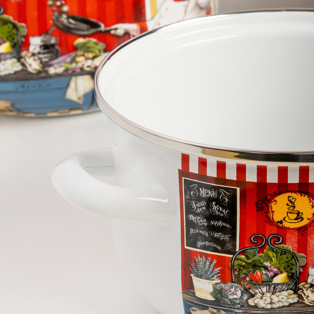 VETTA Повар Кастрюля эмалированная, 18см, 2,0л, индукция, арт.№ 894-439