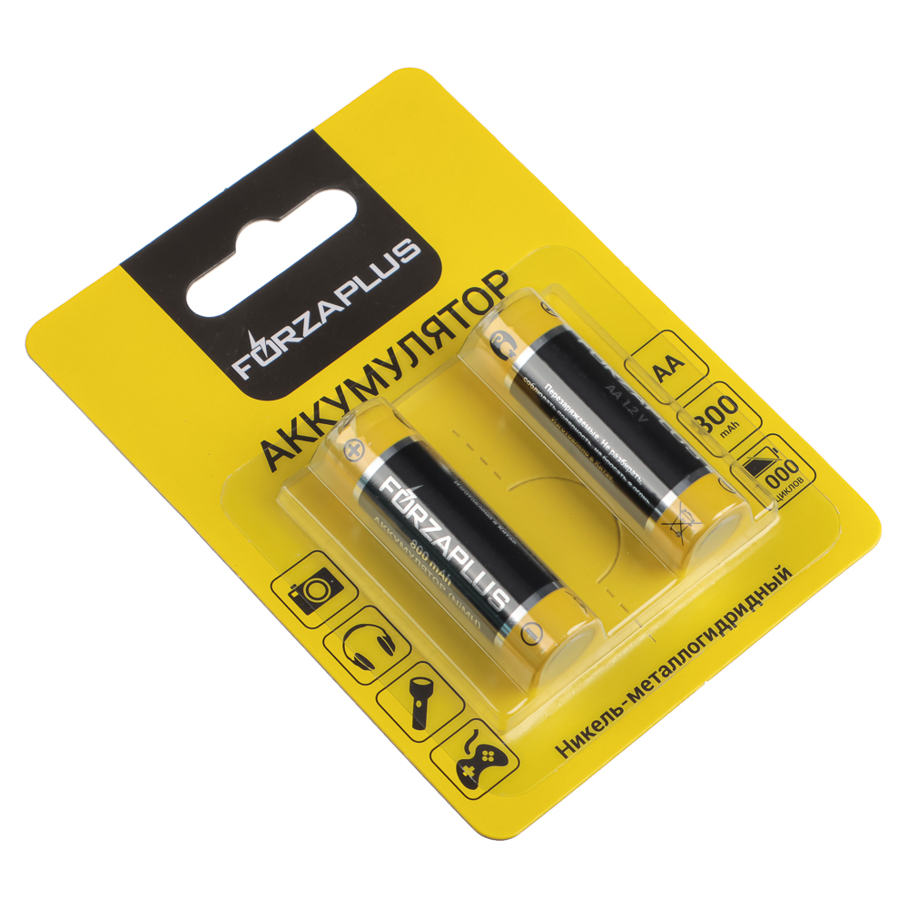 Аккумуляторы AA Ni-MH FORZA 800мАч 2шт в блистере 1,2В, арт.№ 917-064