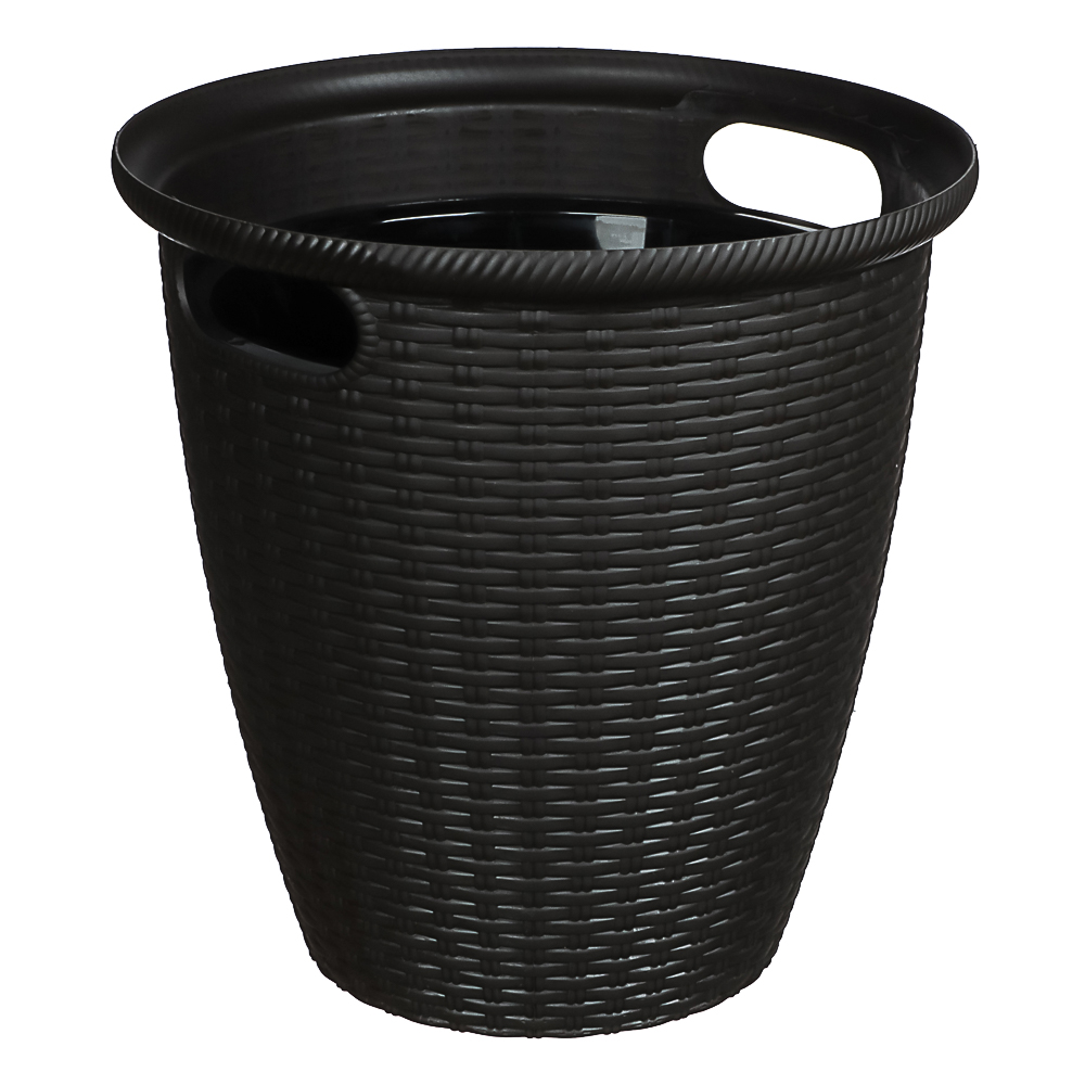 Кашпо InGreen Rattan D 328мм 20л с внутренним горшком 11 л, Горький шоколад, арт.№ 164-352